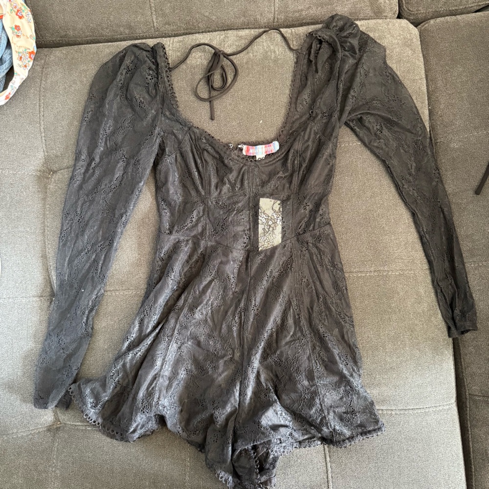 Urban outfitters long sleeve lace romper